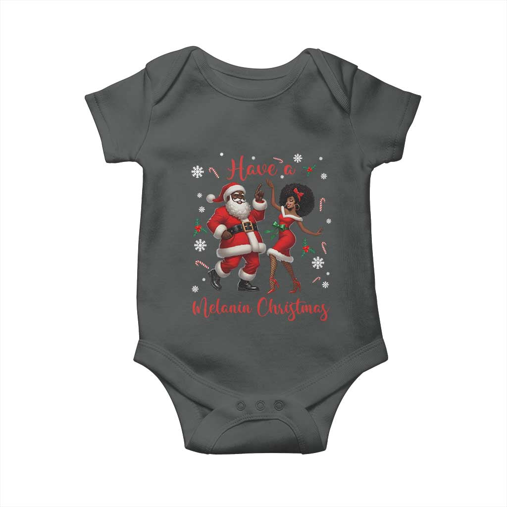 Have A Melanin Christmas Baby Onesie Funny Dancing Santa And Mrs Claus Culture Gift - Wonder Print Shop