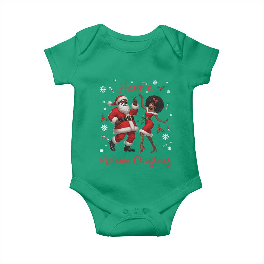 Have A Melanin Christmas Baby Onesie Funny Dancing Santa And Mrs Claus Culture Gift - Wonder Print Shop