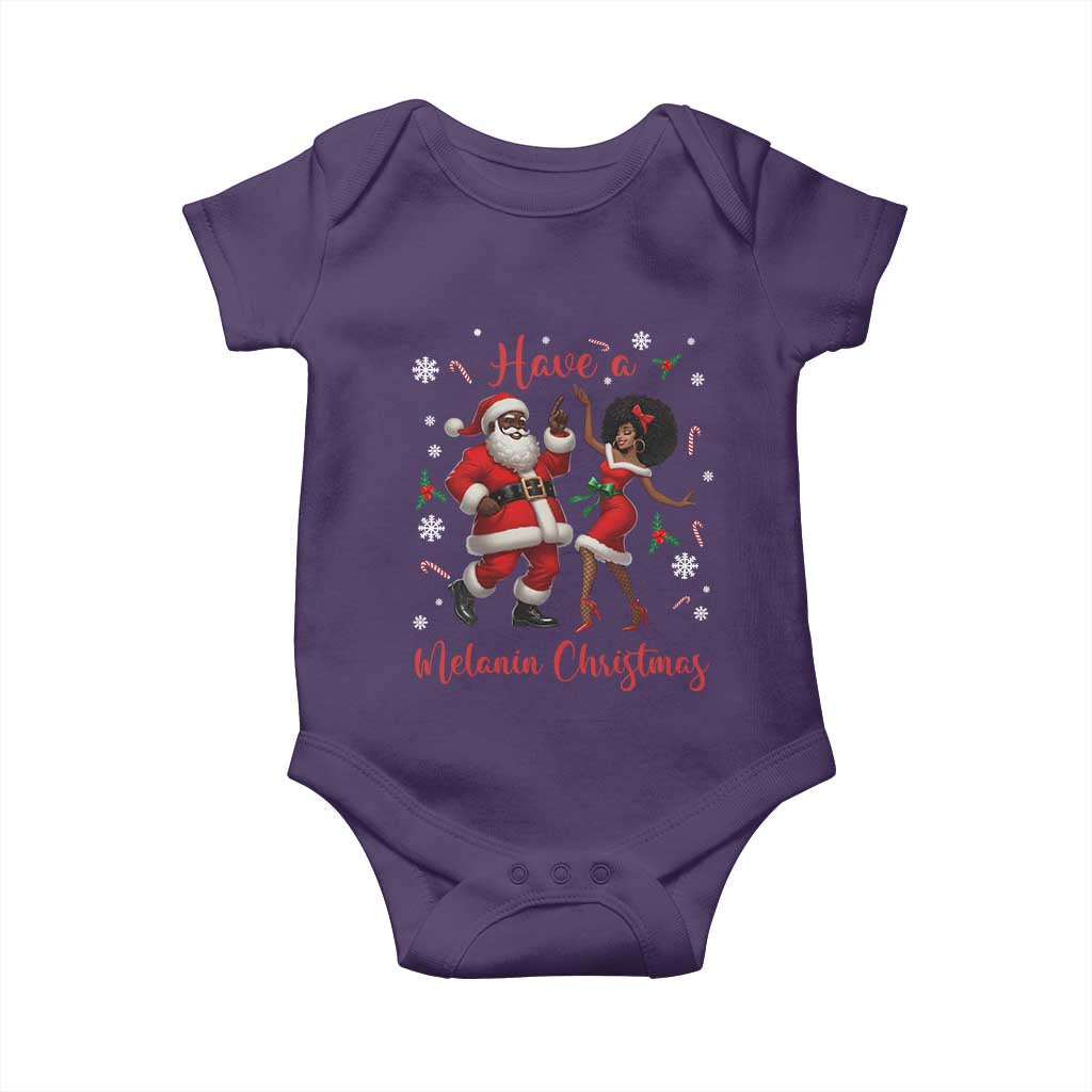 Have A Melanin Christmas Baby Onesie Funny Dancing Santa And Mrs Claus Culture Gift - Wonder Print Shop