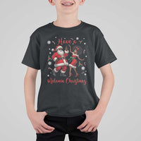 Have A Melanin Christmas T Shirt For Kid Funny Dancing Santa And Mrs Claus Culture Gift - Wonder Print Shop
