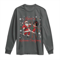 Have A Melanin Christmas Long Sleeve Shirt Funny Dancing Santa And Mrs Claus Culture Gift - Wonder Print Shop