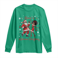 Have A Melanin Christmas Long Sleeve Shirt Funny Dancing Santa And Mrs Claus Culture Gift - Wonder Print Shop