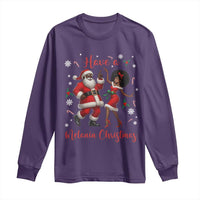 Have A Melanin Christmas Long Sleeve Shirt Funny Dancing Santa And Mrs Claus Culture Gift - Wonder Print Shop