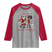 Have A Melanin Christmas Raglan Shirt Funny Dancing Santa And Mrs Claus Culture Gift - Wonder Print Shop