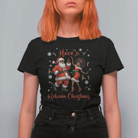 Have A Melanin Christmas T Shirt For Women Funny Dancing Santa And Mrs Claus Culture Gift - Wonder Print Shop