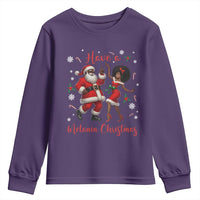 Have A Melanin Christmas Youth Sweatshirt Funny Dancing Santa And Mrs Claus Culture Gift - Wonder Print Shop