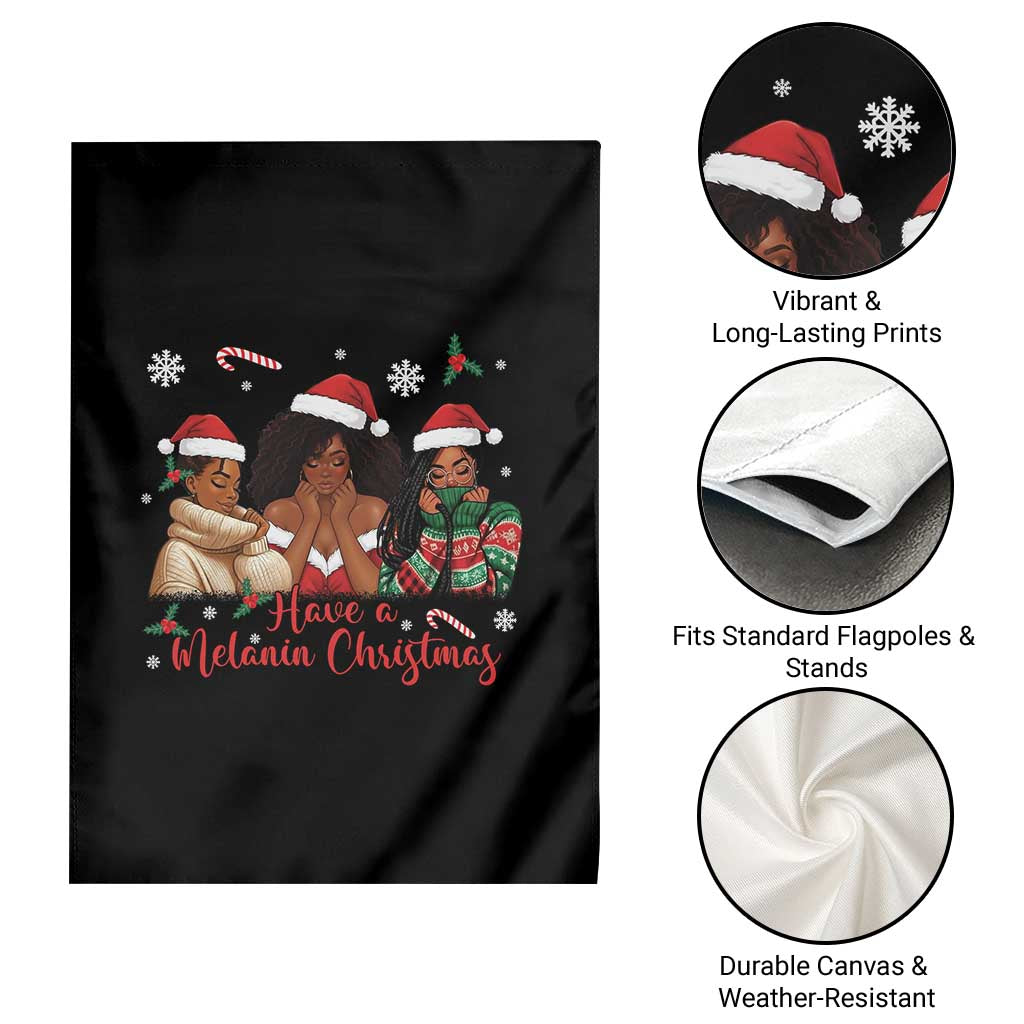Have A Melanin Christmas Garden Flag Black Girl Xmas Gift - Wonder Print Shop