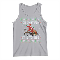 Oh What Fun It Is To Ride Tank Top Black Santa Bull Rider Ugly Christmas Gift - Wonder Print Shop