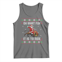 Oh What Fun It Is To Ride Tank Top Black Santa Bull Rider Ugly Christmas Gift - Wonder Print Shop
