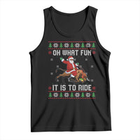 Oh What Fun It Is To Ride Tank Top Black Santa Bull Rider Ugly Christmas Gift - Wonder Print Shop