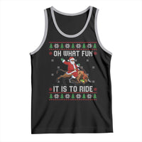 Oh What Fun It Is To Ride Tank Top Black Santa Bull Rider Ugly Christmas Gift - Wonder Print Shop
