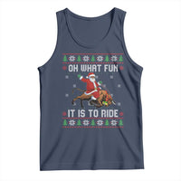 Oh What Fun It Is To Ride Tank Top Black Santa Bull Rider Ugly Christmas Gift - Wonder Print Shop