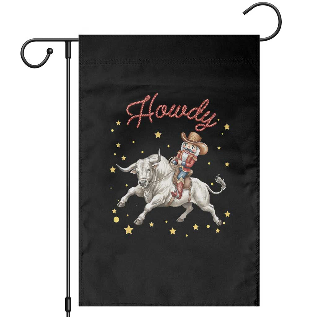 Funny Nutcracker Bull Riding Garden Flag Howdy Western Christmas Holiday Gift - Wonder Print Shop
