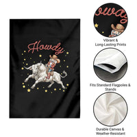 Funny Nutcracker Bull Riding Garden Flag Howdy Western Christmas Holiday Gift - Wonder Print Shop