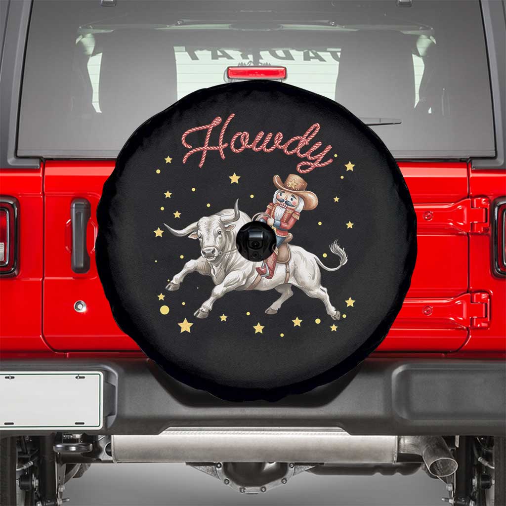 Funny Nutcracker Bull Riding Spare Tire Cover Howdy Western Christmas Holiday Gift - Wonder Print Shop