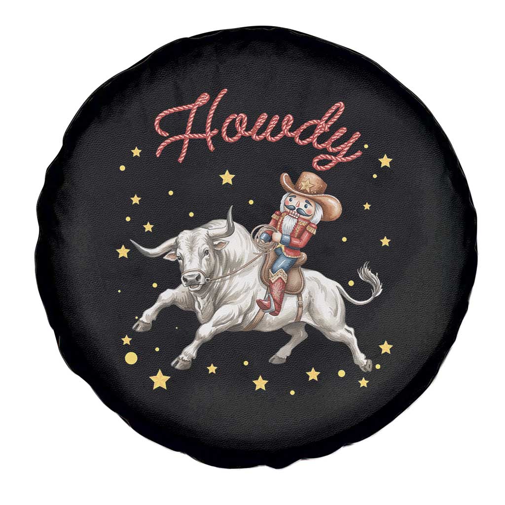 Funny Nutcracker Bull Riding Spare Tire Cover Howdy Western Christmas Holiday Gift - Wonder Print Shop