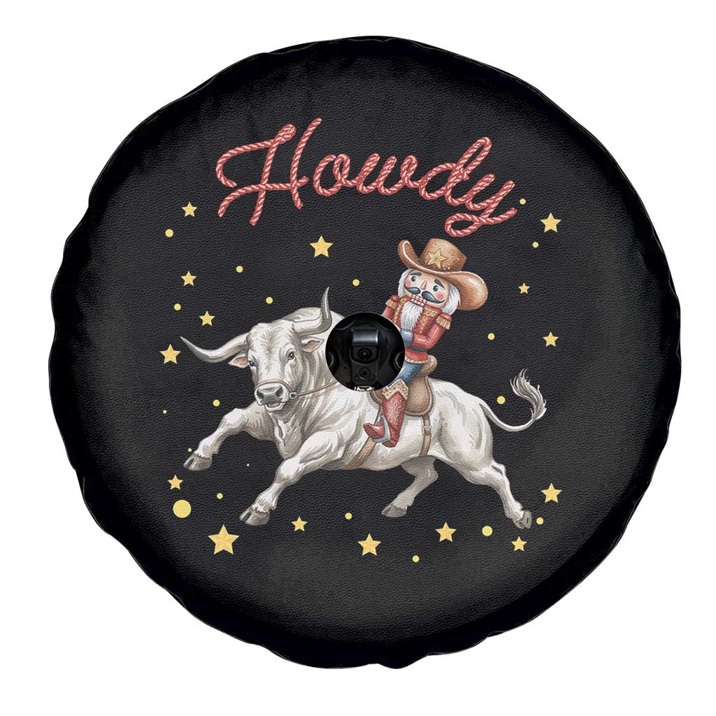 Funny Nutcracker Bull Riding Spare Tire Cover Howdy Western Christmas Holiday Gift - Wonder Print Shop