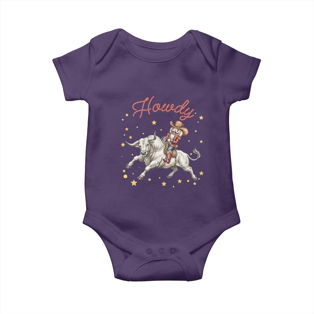 Funny Nutcracker Bull Riding Baby Onesie Howdy Western Christmas Holiday Gift - Wonder Print Shop
