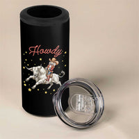 Funny Nutcracker Bull Riding 4 in 1 Can Cooler Tumbler Howdy Western Christmas Holiday Gift - Wonder Print Shop