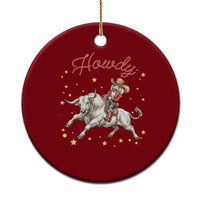 Funny Nutcracker Bull Riding Ceramic Ornament Howdy Western Christmas Holiday Gift - Wonder Print Shop