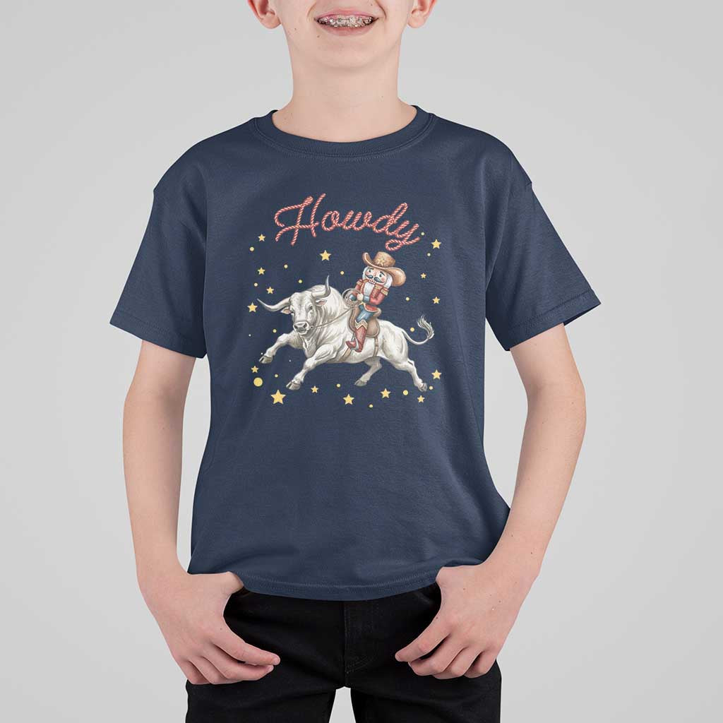 Funny Nutcracker Bull Riding T Shirt For Kid Howdy Western Christmas Holiday Gift - Wonder Print Shop