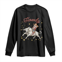 Funny Nutcracker Bull Riding Long Sleeve Shirt Howdy Western Christmas Holiday Gift - Wonder Print Shop