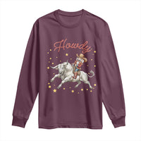 Funny Nutcracker Bull Riding Long Sleeve Shirt Howdy Western Christmas Holiday Gift - Wonder Print Shop