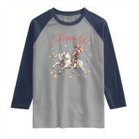 Funny Nutcracker Bull Riding Raglan Shirt Howdy Western Christmas Holiday Gift - Wonder Print Shop