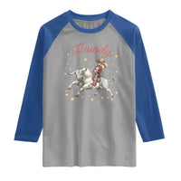 Funny Nutcracker Bull Riding Raglan Shirt Howdy Western Christmas Holiday Gift - Wonder Print Shop