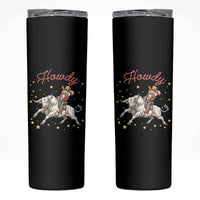 Funny Nutcracker Bull Riding Skinny Tumbler Howdy Western Christmas Holiday Gift - Wonder Print Shop