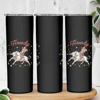 Funny Nutcracker Bull Riding Skinny Tumbler Howdy Western Christmas Holiday Gift - Wonder Print Shop
