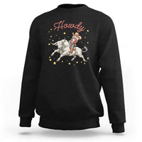 Funny Nutcracker Bull Riding Sweatshirt Howdy Western Christmas Holiday Gift - Wonder Print Shop