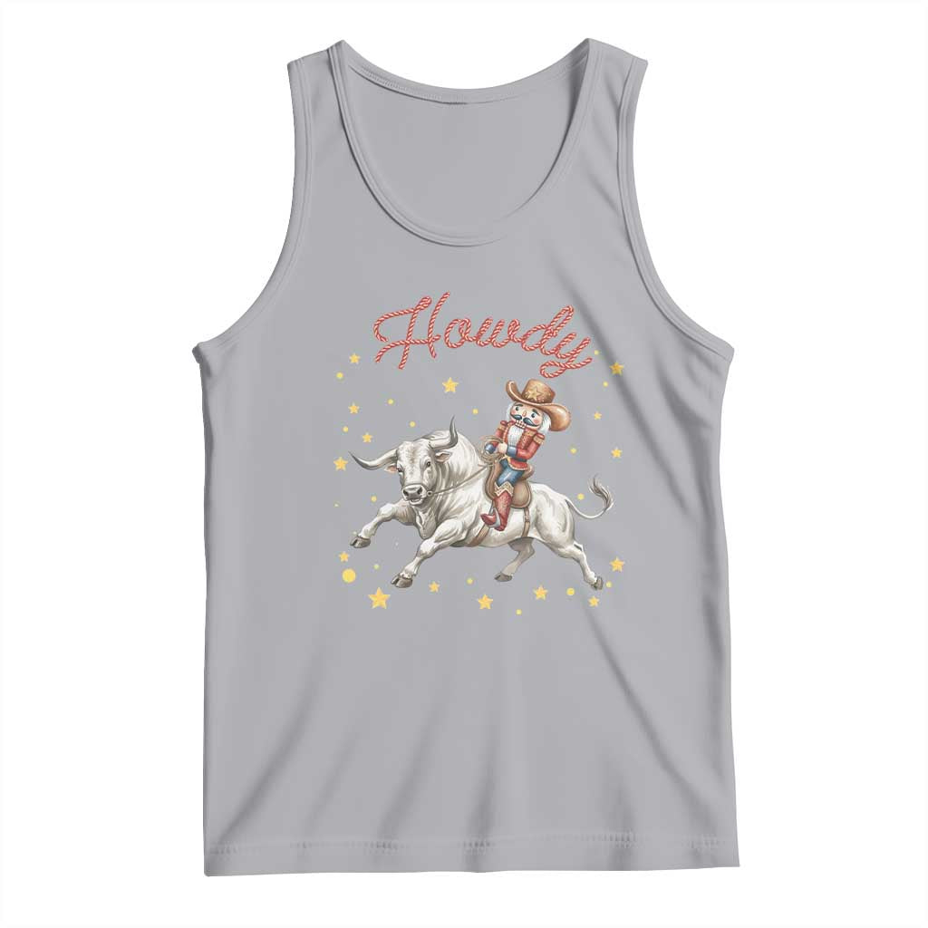 Funny Nutcracker Bull Riding Tank Top Howdy Western Christmas Holiday Gift - Wonder Print Shop