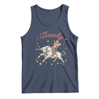 Funny Nutcracker Bull Riding Tank Top Howdy Western Christmas Holiday Gift - Wonder Print Shop