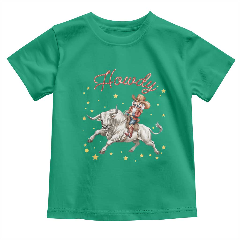 Funny Nutcracker Bull Riding Toddler T Shirt Howdy Western Christmas Holiday Gift - undefined
