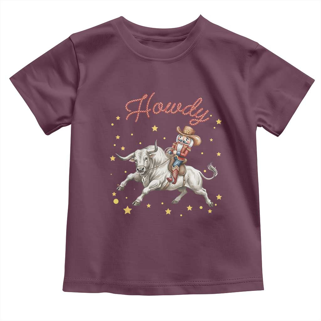 Funny Nutcracker Bull Riding Toddler T Shirt Howdy Western Christmas Holiday Gift - undefined
