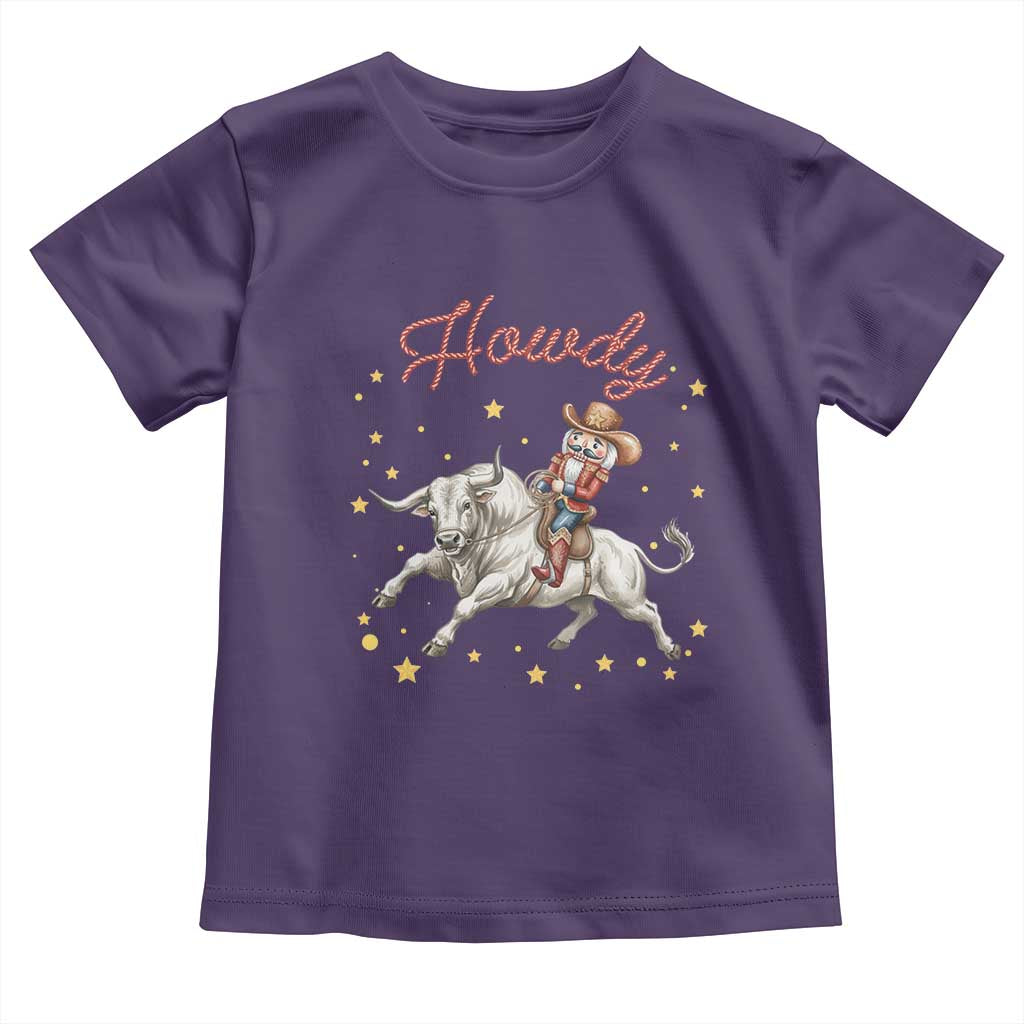 Funny Nutcracker Bull Riding Toddler T Shirt Howdy Western Christmas Holiday Gift - undefined