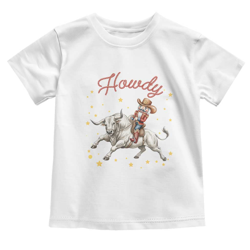 Funny Nutcracker Bull Riding Toddler T Shirt Howdy Western Christmas Holiday Gift - undefined