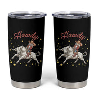 Funny Nutcracker Bull Riding Tumbler Cup Howdy Western Christmas Holiday Gift - Wonder Print Shop
