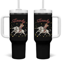 Funny Nutcracker Bull Riding Tumbler With Handle Howdy Western Christmas Holiday Gift - Wonder Print Shop