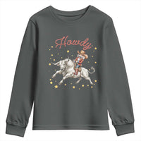 Funny Nutcracker Bull Riding Youth Sweatshirt Howdy Western Christmas Holiday Gift - Wonder Print Shop