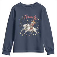 Funny Nutcracker Bull Riding Youth Sweatshirt Howdy Western Christmas Holiday Gift - Wonder Print Shop