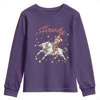 Funny Nutcracker Bull Riding Youth Sweatshirt Howdy Western Christmas Holiday Gift - Wonder Print Shop