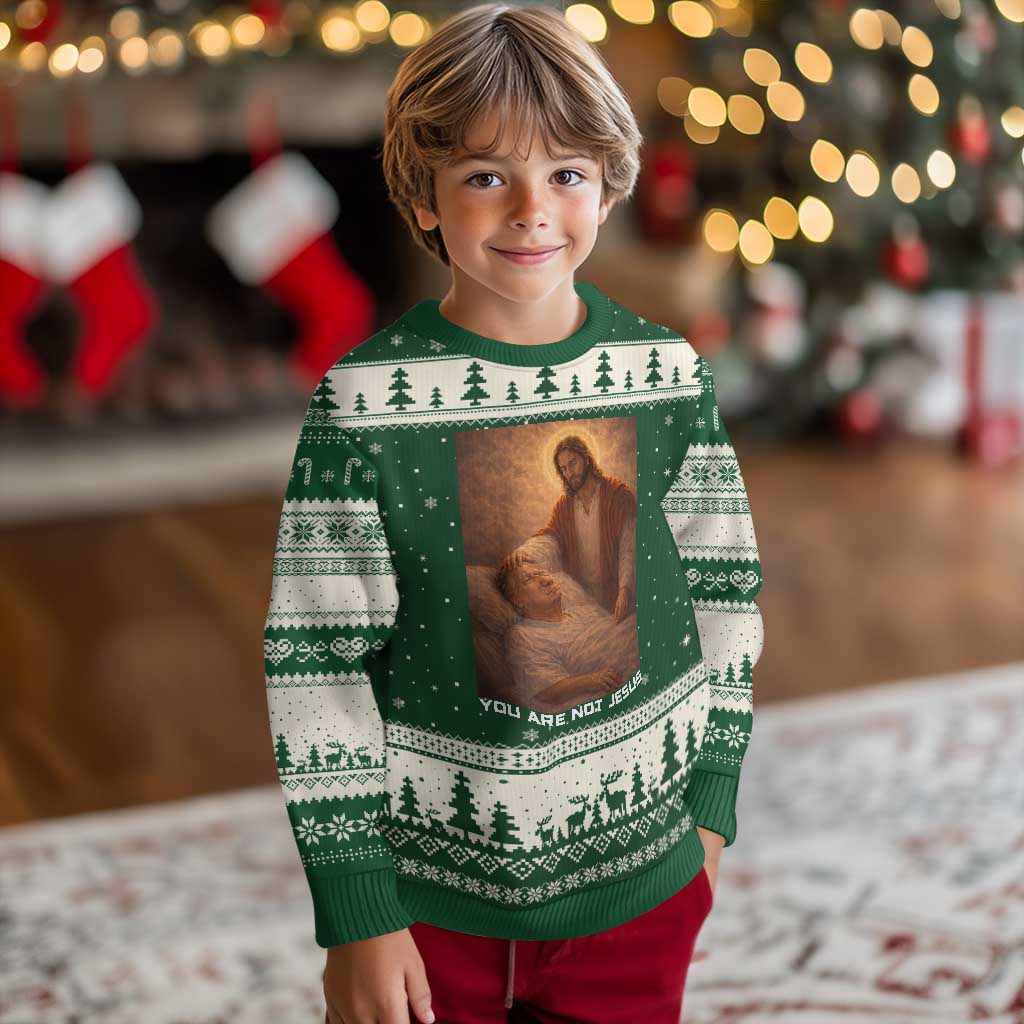Funny Sarcastic Political Satire Ugly Christmas Sweater You Are Not Jesus