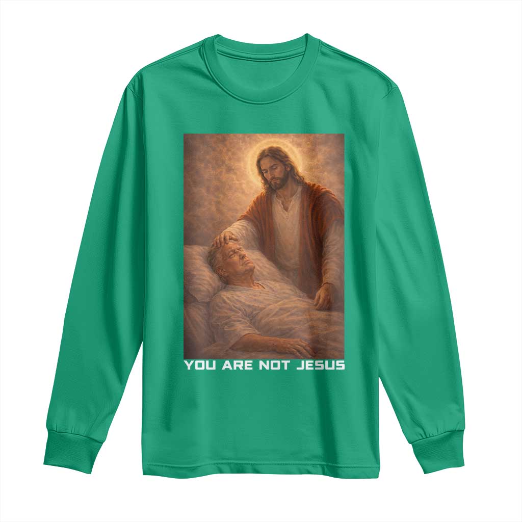 Funny Sarcastic Political Satire Long Sleeve Shirt You Are Not Jesus
