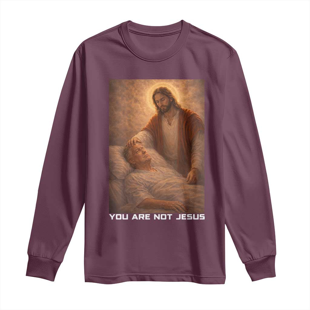 Funny Sarcastic Political Satire Long Sleeve Shirt You Are Not Jesus