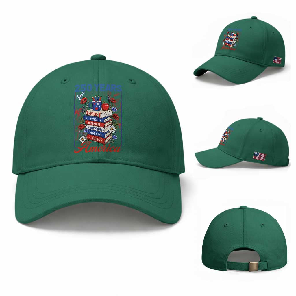 250 Years Of America American Teacher Graphic Baseball Cap Patriotic Educator Gift