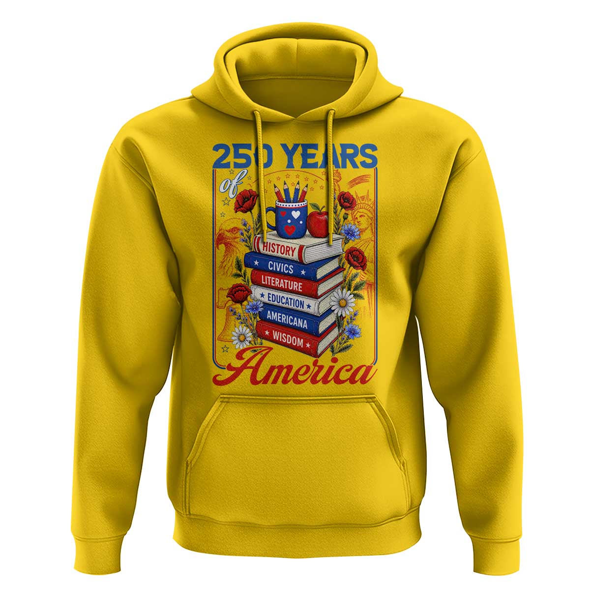 250 Years Of America American Teacher Graphic Hoodie Patriotic Educator Gift