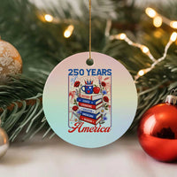 250 Years Of America American Teacher Graphic Ceramic Ornament Patriotic Educator Gift