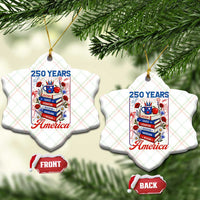 250 Years Of America American Teacher Graphic Ceramic Ornament Patriotic Educator Gift